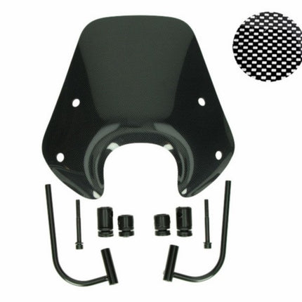 Pare-brise Regia avec kit de fixation bas (fabriqué en UE) 30cm carbone zip2000