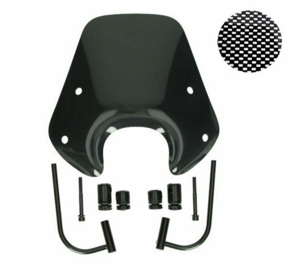 windscherm Regia met bevestigingsset laag (made in EU) 30cm carbon zip2000