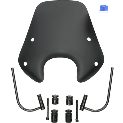 Regia windscreen with low mounting kit (made in EU) 30cm black matte zip2000