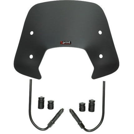 Pare-brise Regia avec kit de fixation bas (fabriqué en UE) noir mat sprint