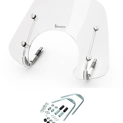 Pare-brise Piaggio d'origine avec kit de fixation bas euro-5 2022/2023 clair gts 300 1b010107