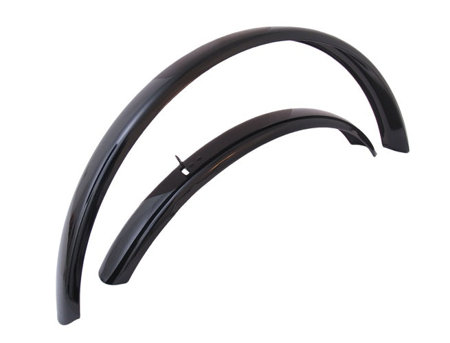 Spatbordset 26" transport metaal met stangenset - zwart