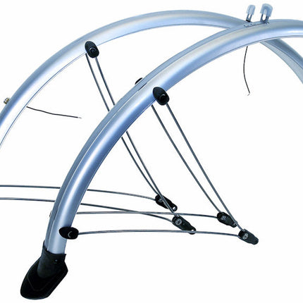 Spatbordset 28/29" Mud Max Flex 56 mm met stroomkabelgeleiding - zilver