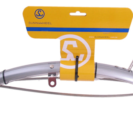 Front mudguard 28" plastic 50 mm - silver / transparent