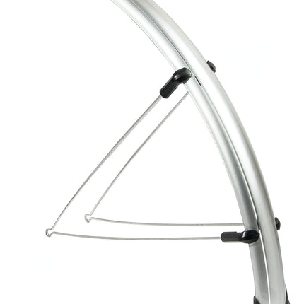 Spatbordset Eurofender Rapido 28" x 46 mm - zilver