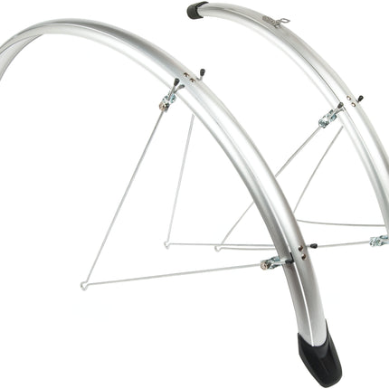 Spatbordset Eurofender Elegance 28" x 46 mm - zilver - afbeelding 2