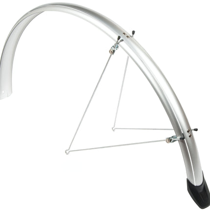 Spatbordset Eurofender Elegance 28" x 46 mm - zilver
