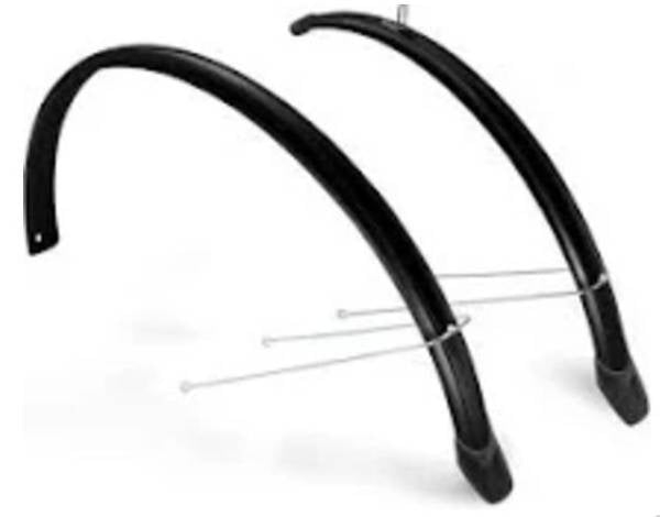 Spatbordset 28" Eurofender Lampo 58 mm breed - Glans zwart