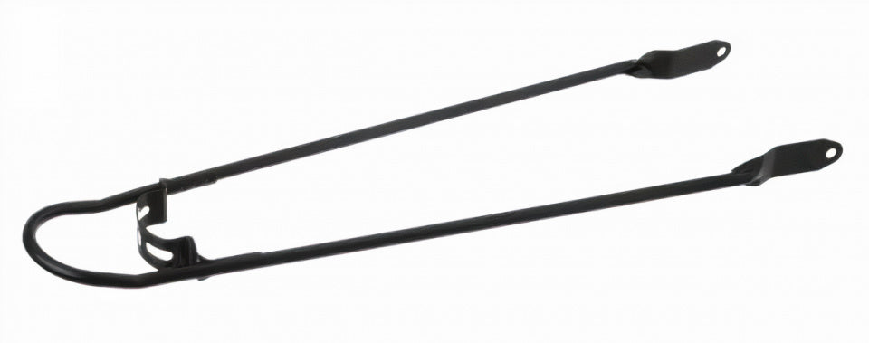Spatbordstang 28" met bumper en 6mm gat - mat zwart