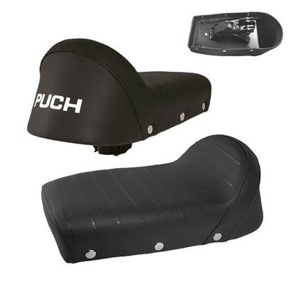 Selle biplace courte avec inscription sport noire Puch Maxi