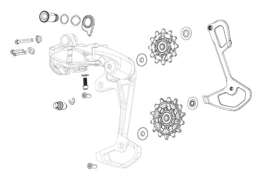 Derailleur SRAM GX Eagle Kooi LN Grijs