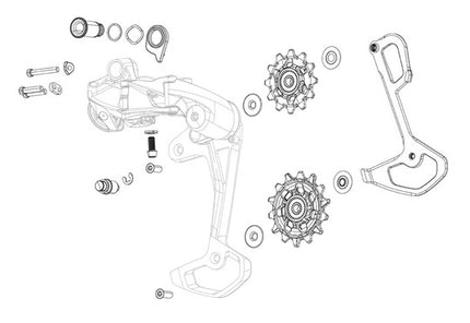 Derailleur SRAM XX1 Eagle Kooi LN Grijs