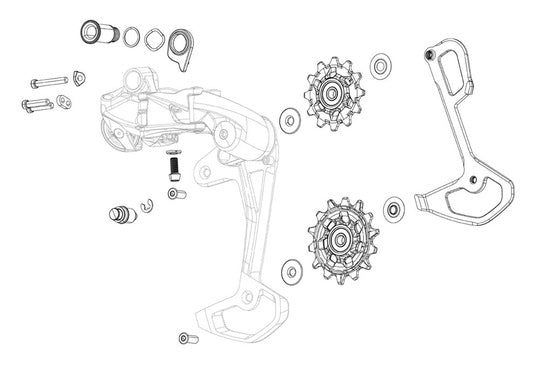 Derailleur SRAM XX1 Eagle Kooi LN Grijs