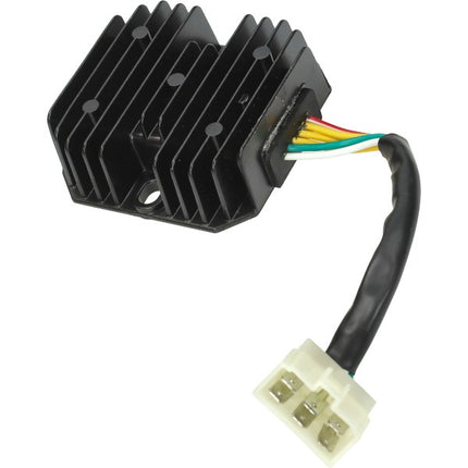 voltage regulator 6-pin euro-5 13.8v (for original and fast) NOT SUITABLE FOR EURO-4 MODELS (zip-E4 vespa-E4 and liberty-E4-5) black sco piaggio 4t-3v I-get