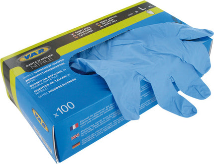 Handschoen VAR Nitril LATEX-VRIJ L BL set van 100 Blauw