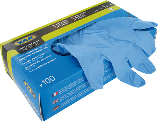 Handschoen VAR Nitril LATEX-VRIJ L BL set van 100 Blauw
