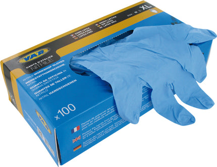 Handschoen VAR Nitril LATEX-VRIJ XL BL set van 100 Blauw