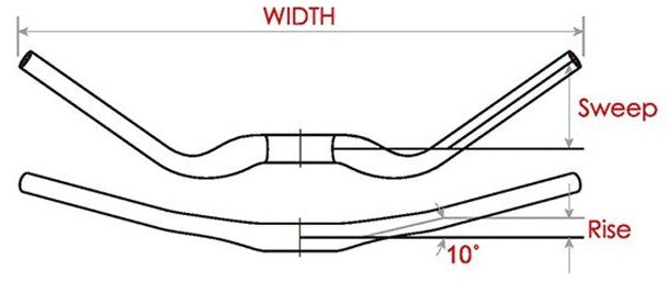 Stuur Satori Noirette Ø31.8 / B=630mm 35° gebogen - mat zwart