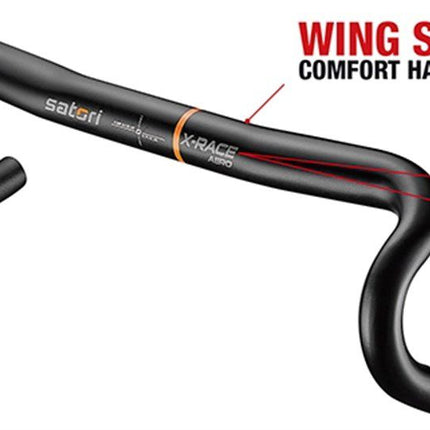 Stuur Satori X-Race Aero ø31.8mm / B=420mm - mat zwart - afbeelding 2
