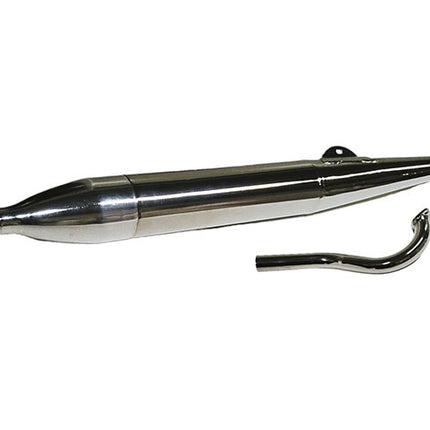 Jamarcol exhaust with elbow, cigar model, 28mm chrome, Puch Maxi
