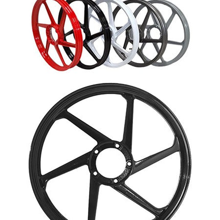 roue avant/arrière fast-arrow aluminium sport-1 6 rayons 17 pouces noir brillant X30, x50, puch maxi