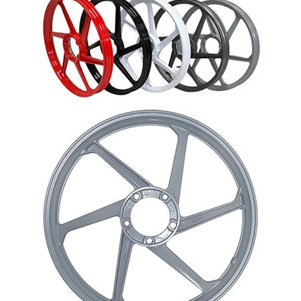 roue avant/roue arrière fast-arrow aluminium sport-1 6 branches 17 pouces argent X30, x50, puch maxi