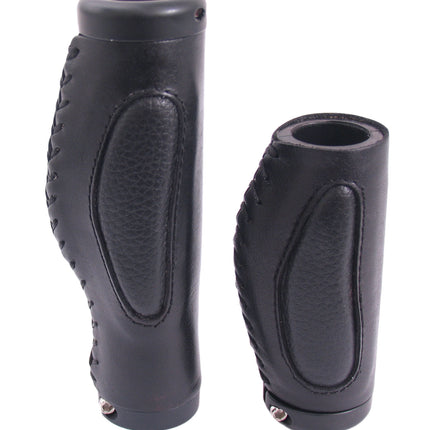 Handvatset Zwart-Leer 130/95mm 2-component, 2-kant open