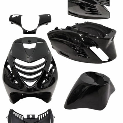 kit carrosserie DMP modèle SP RS-1 air noir brillant 5 pièces zip 100/125, zip2000