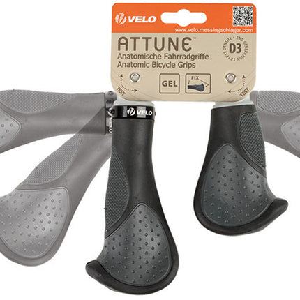 Velo Comfort 3D Gel Grip Set 135/92mm Black/Gray