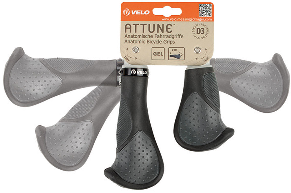 Handvatset Velo Comfort 3D--Gel  135/92mm Zwart/Grijs