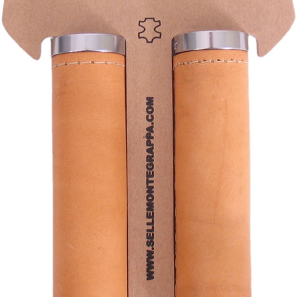 Handvatset Selle Monte Grappa met dubbele lockring 125 mm - natuurlijk leer