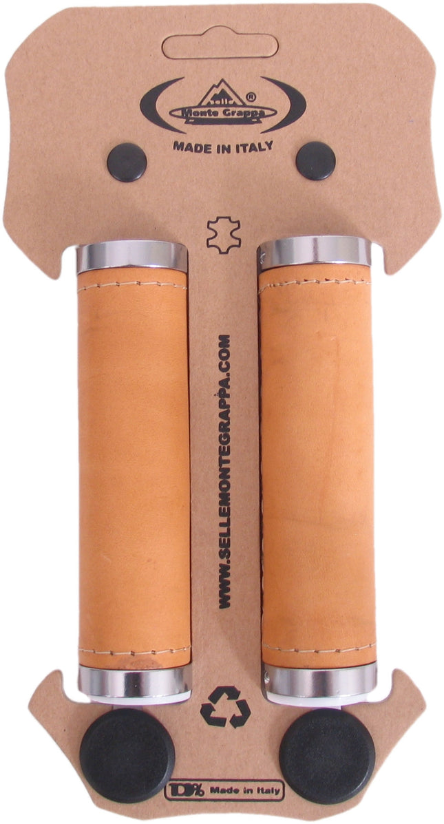 Handvatset Selle Monte Grappa met dubbele lockring 125 mm - natuurlijk leer
