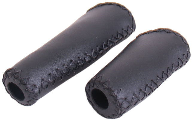Handvatset Edge Leer - zwart - 135/92mm  (werkplaatsverpakking)