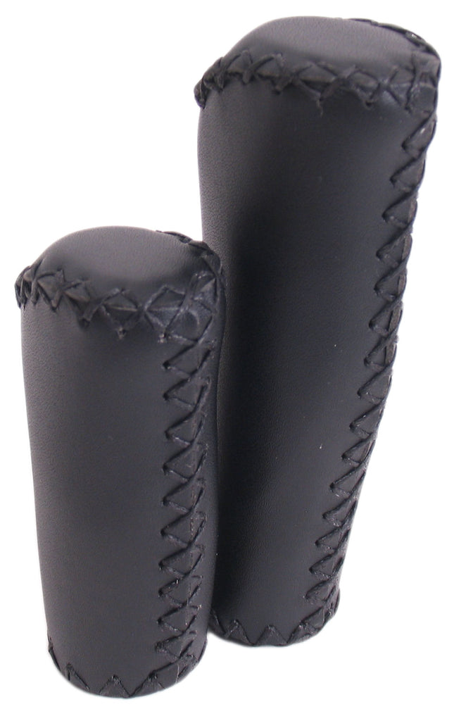 Handvatset Edge Leer - zwart - 135/92mm  (werkplaatsverpakking)