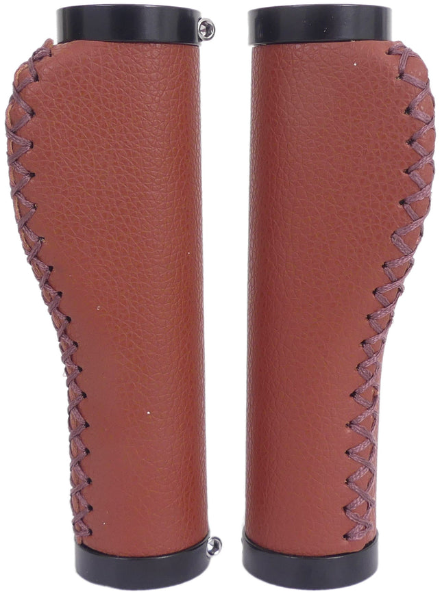 Handvatset Edge Leer  incl Lockring - camel brown- 135/135mm  (winkelverpakking)