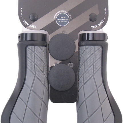 Handvatset Edge ErgoCity met lockring - 2x136mm - zwart/grijs