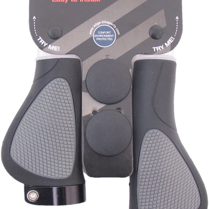 Handvatset Edge ErgoCity Plus met lockring - 136/95mm - zwart / grijs