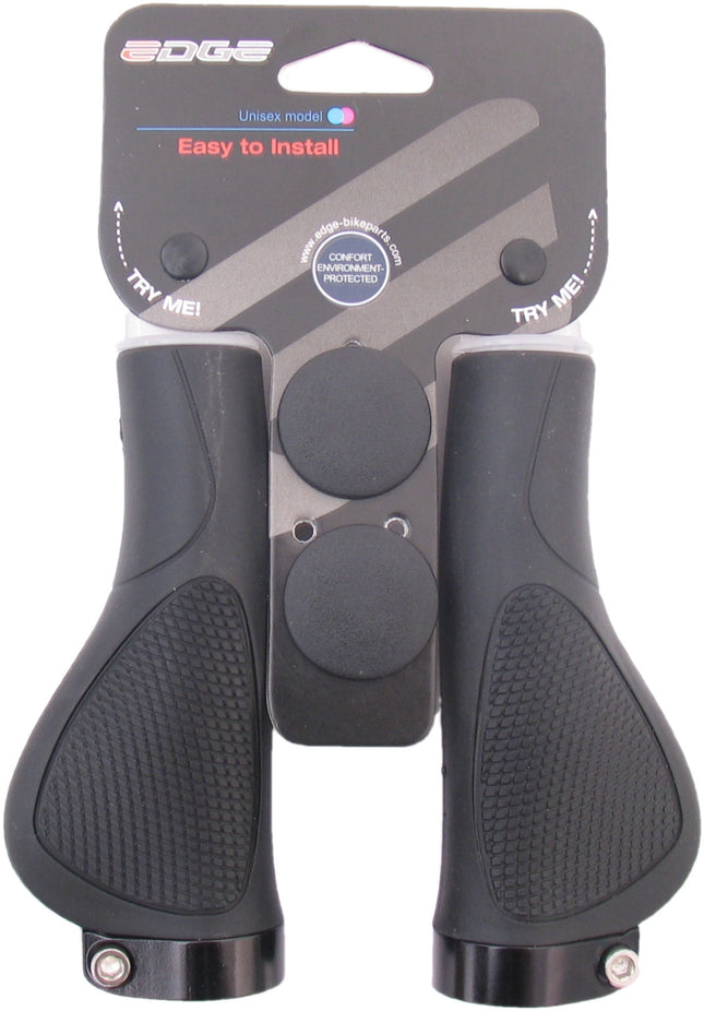 Handvatset Edge ErgoCity Plus met lockring - 136/136mm - zwart