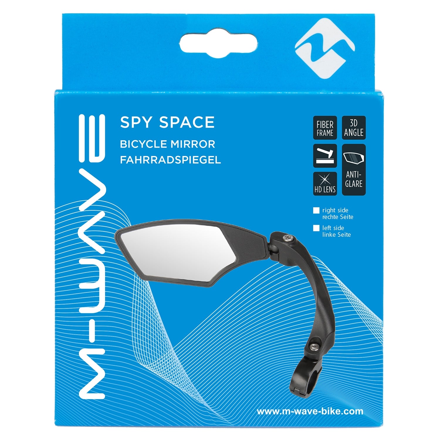 Fietsspiegel M-Wave Spy Space rechts - klemmontage (op kaart)