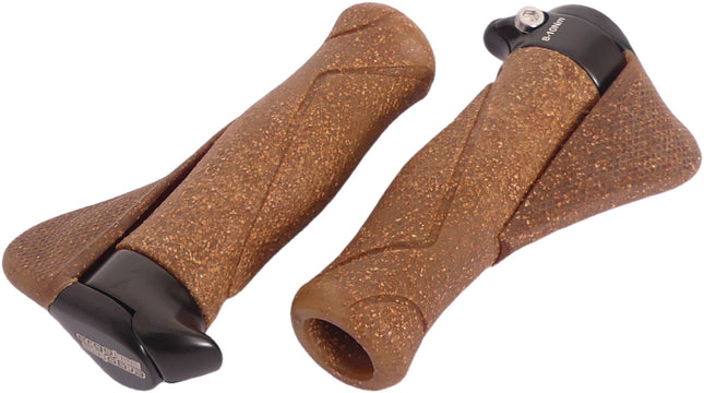 Handvatpaar Ergotec MF1 kurk / aluminium 130+130 mm - bruin / zwart