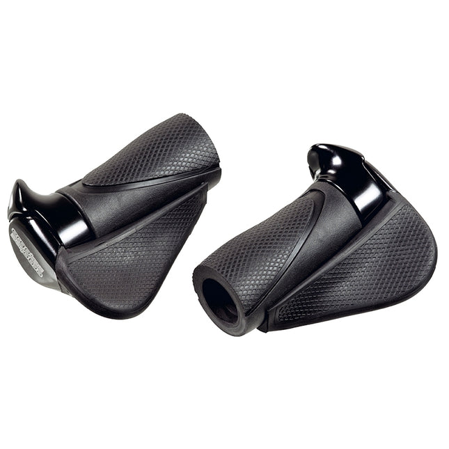 Handvatpaar Ergotec MF1 kraton / aluminium 87+87 mm - zwart