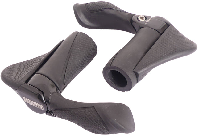 Handvatpaar Ergotec MF2 kraton / aluminium 87+87 mm - zwart - afbeelding 2