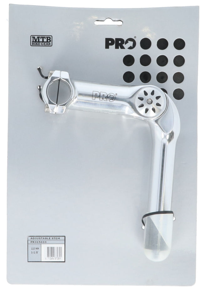 Stuurpen PRO verstelbaar 25,4 / 115 / 25,4 mm - chroom