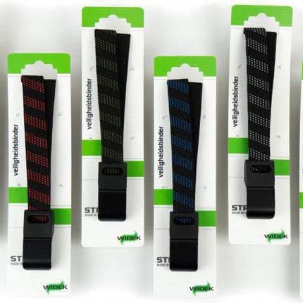 Sangle de sécurité SUV Widek 24mm avec crochet en acier noir - 12 pièces assorties de 6 couleurs