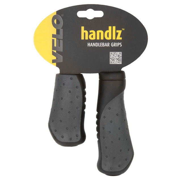 Handvatset Velo Ergogel D2 135/92mm met gelvulling - zwart/grijs