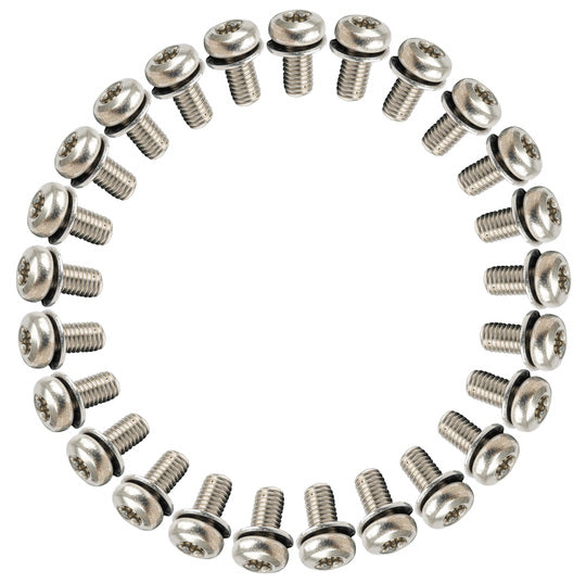 Bout M5X10 Torx met plaat RVS set van 25 Zilver