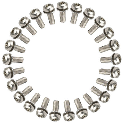 Bout M5X14 Torx met plaat RVS set van 25 Zilver