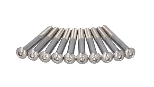 Bout M8X70 Inbus RVS ISO7380-1 A2-070 set van 10 Zilver