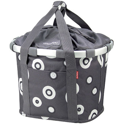 Fiets mandtas KLICKfix Bikebasket Bubbles Anthracite Grijs