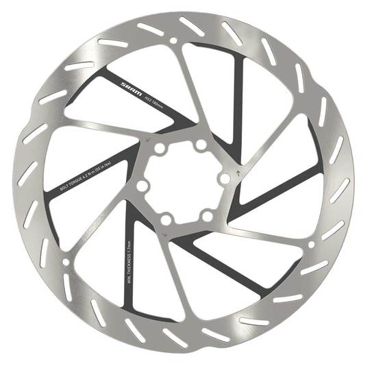 SRAM Schijf HS2 Rounded 180MM Zilver